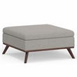 Owen 36 in. W Square Coffee Table Storage Ottoman in Cloud Gray Polyester Fabric