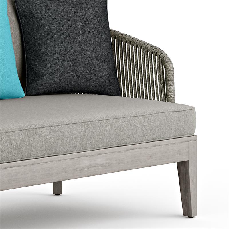 Carmel 75 in. W Contemporary Outdoor Sofa in Gray Sand Drift  Polyester Fabric