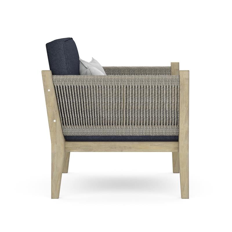 Cayman 35 in. W Contemporary Outdoor Conversation Chair in Slate Gray Fabric