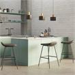 Dafney Contemporary Bar Stool (Set of 2)in Distressed Charcoal Gray Faux Leather