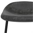 Dafney Contemporary Bar Stool (Set of 2)in Distressed Charcoal Gray Faux Leather
