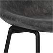 Dafney Contemporary Bar Stool (Set of 2)in Distressed Charcoal Gray Faux Leather