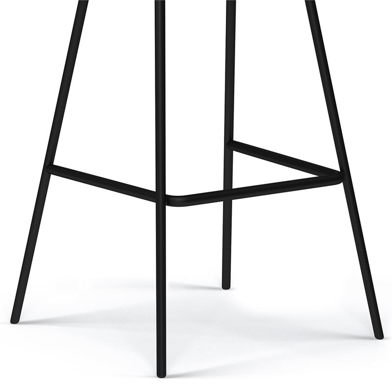 Dafney Contemporary Bar Stool (Set of 2)in Distressed Charcoal Gray Faux Leather
