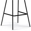 Dafney Contemporary Bar Stool (Set of 2)in Distressed Charcoal Gray Faux Leather