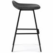 Dafney Contemporary Bar Stool (Set of 2)in Distressed Charcoal Gray Faux Leather