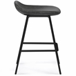 Dafney Contemporary Counter Height Stool (Set of 2) in Distressed Charcoal Gray