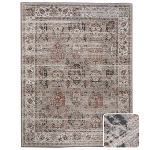 Dobbins 8 x 10 Area Rug Contemporary in Beige and Rust