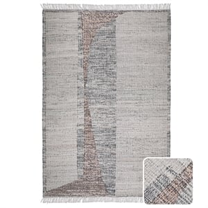 Lester 6 x 9 Area Rug Contemporary in Natural and Silver