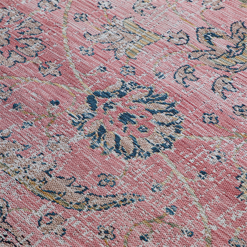 Coleman 6 x 9 Area Rug Contemporary in Pink and Blue