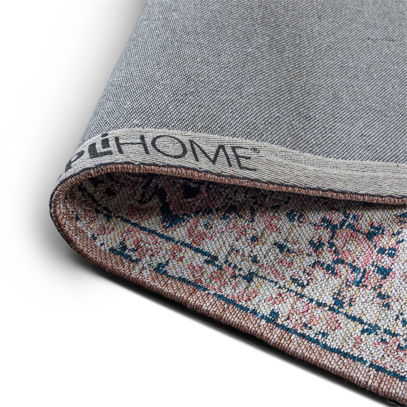 Coleman 6 x 9 Area Rug Contemporary in Pink and Blue
