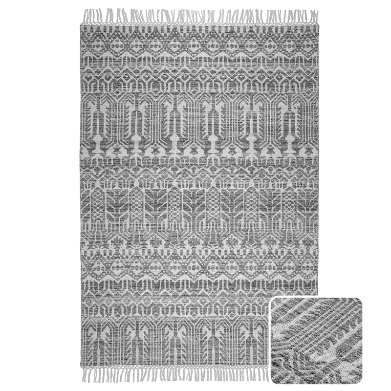 Banning 6 x 9 Area Rug Contemporary in Ivory and Gray