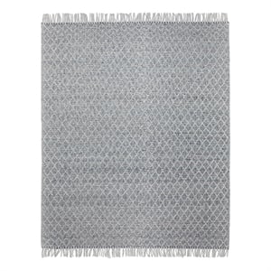 Ogden 8 x 10 Area Rug Contemporary in Ivory and Teal