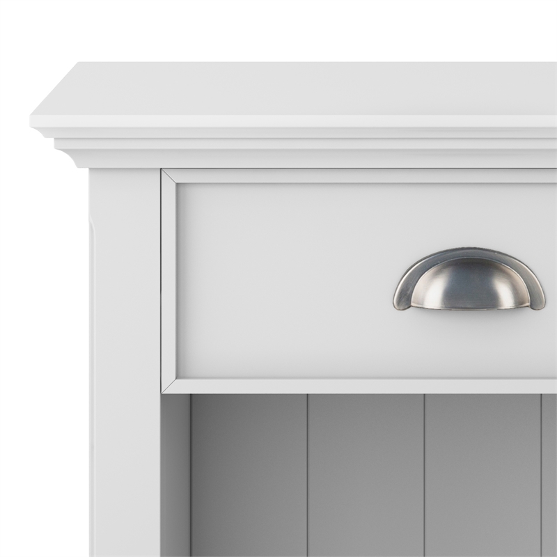 Acadian SOLID WOOD 24 inch Wide  Bedside Nightstand Table in White