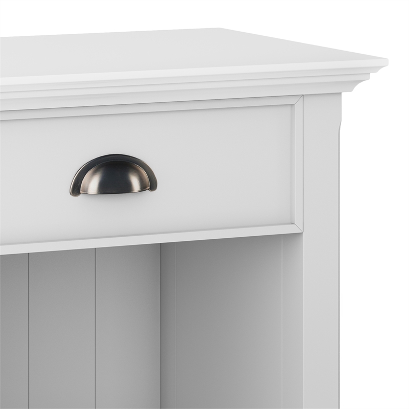 Acadian SOLID WOOD 24 inch Wide  Bedside Nightstand Table in White