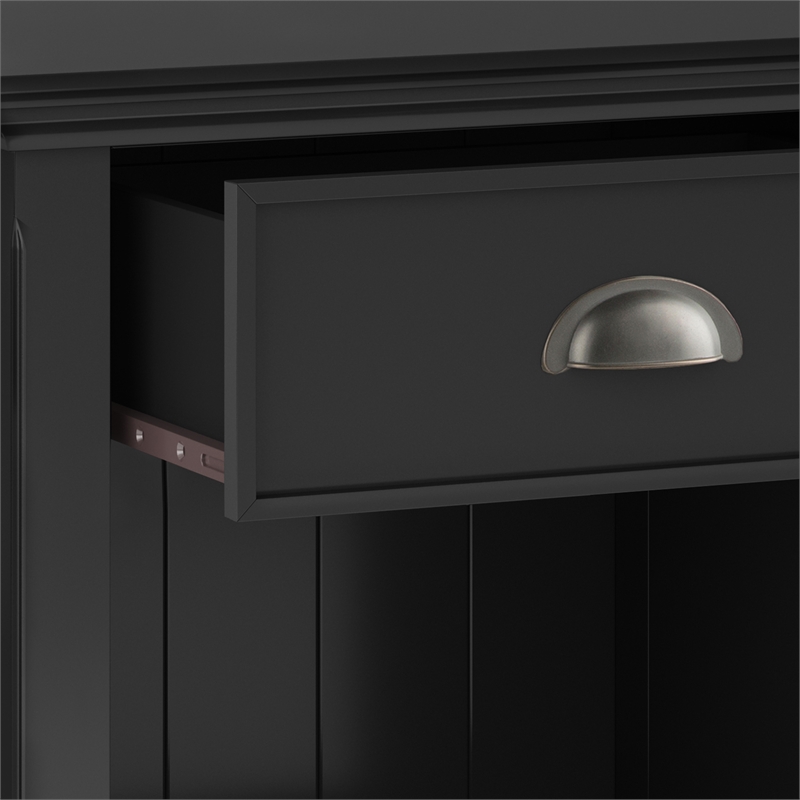 Acadian SOLID WOOD 24 inch Wide  Bedside Nightstand Table in Black