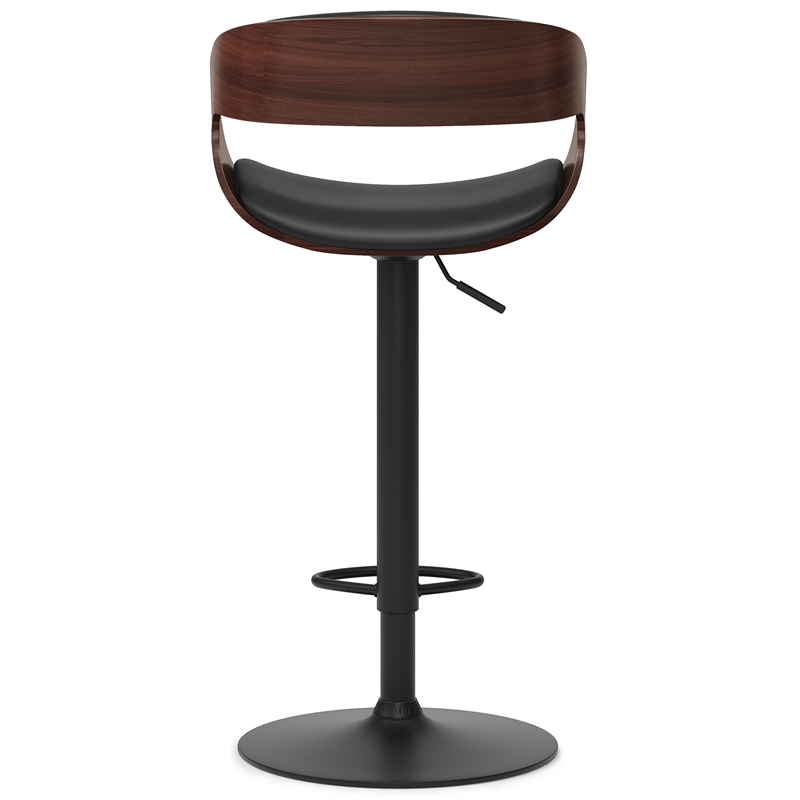 Archer Bentwood Adjustable Swivel Bar Stool Vegan Faux Leather