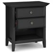 Amherst 24 inch Wide Solid Wood Transitional Bedside Table in Black