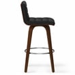 Roland Modern Swivel  Bar Stool in Black Vegan Faux Leather