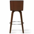 Roland Modern Swivel  Bar Stool in Black Vegan Faux Leather