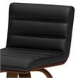 Roland Modern Swivel  Bar Stool in Black Vegan Faux Leather