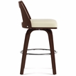 Ellison Contemporary Bentwood Counter Height Stool(Setof 2)in Cream Faux Leather