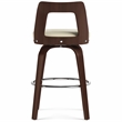 Ellison Contemporary Bentwood Counter Height Stool(Setof 2)in Cream Faux Leather