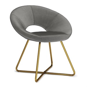 Barrett Mid Century Modern Accent Chair in Gray Velvet Fabric