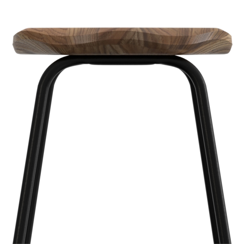 Orson Industrial Metal Saddle Counter Height Stool (Set of 2) in Natural