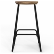 Orson Industrial Metal Saddle Counter Height Stool (Set of 2) in Natural
