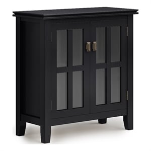 Artisan SOLID WOOD 30 inch Wide Contemporary Low Storage Cabinet in Black