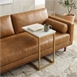 Skyler Industrial 18 inch Wide Metal C Side Table with Marble Top