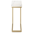 Skyler Industrial 18 inch Wide Metal C Side Table with Marble Top