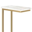 Skyler Industrial 18 inch Wide Metal C Side Table with Marble Top