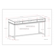 Banting SOLID HARDWOOD Modern Industrial 60 inch Wide Desk in Hickory Brown