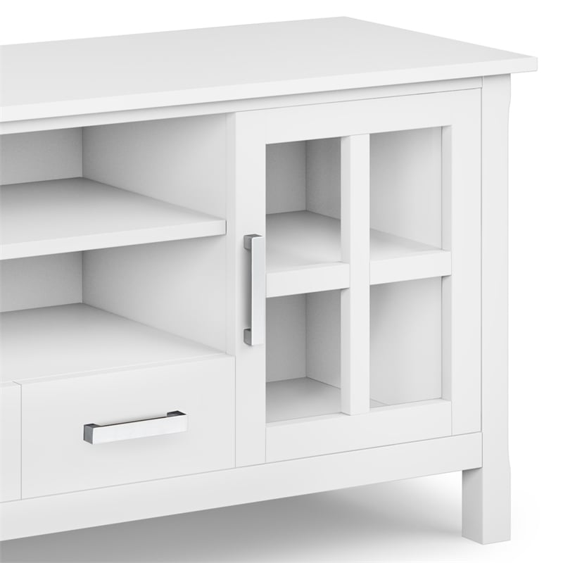 Kitchener SOLID WOOD 60 inch Wide Contemporary TV Media Stand in White