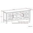 Kitchener SOLID WOOD 60 inch Wide Contemporary TV Media Stand in White