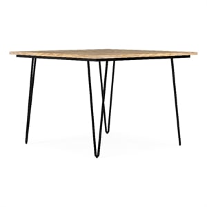 Hunter SOLID WOOD and Iron 42x42&quot Square Industrial Dining Table in Natural