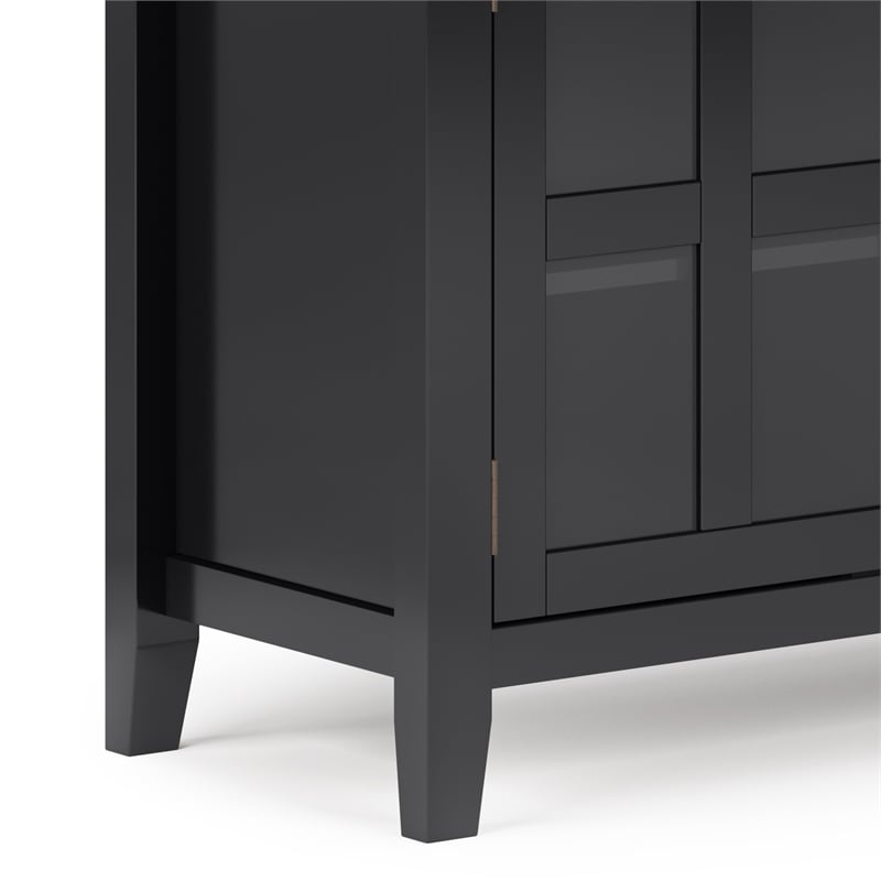 Artisan 60 inch Wide Solid Wood Transitional Sideboard Buffet in Black