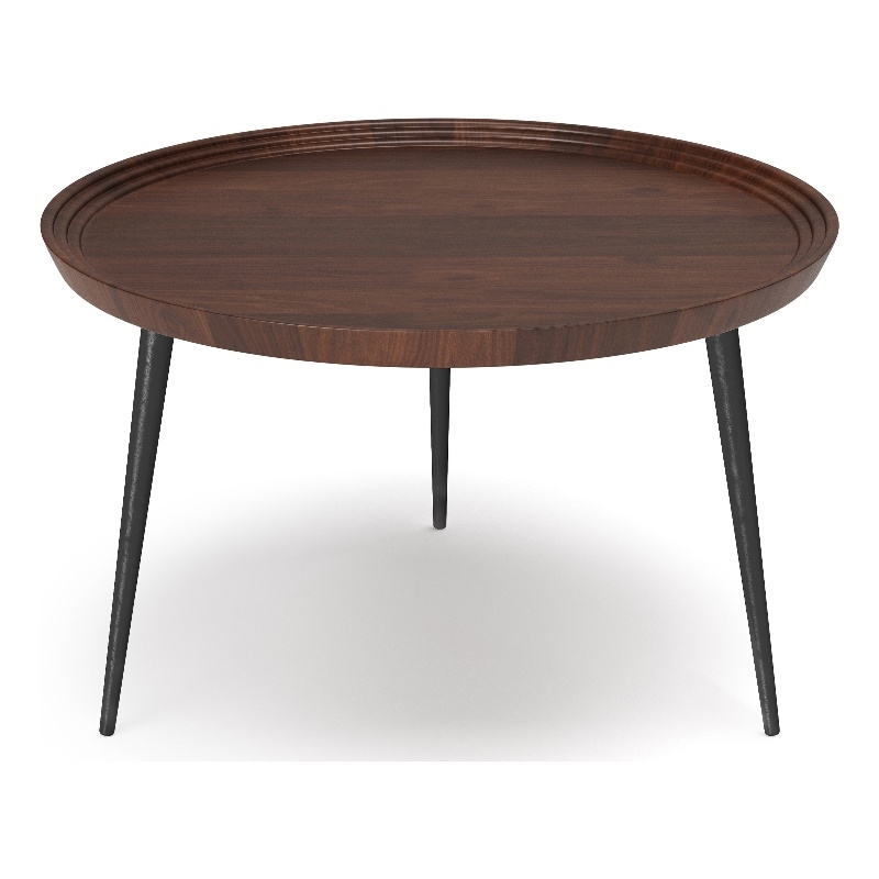 Clairmont Modern Industrial 30 inch Wide Metal Coffee Table in Cognac