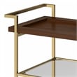 Jace Modern Industrial Wood and Metal Bar Cart in Cognac