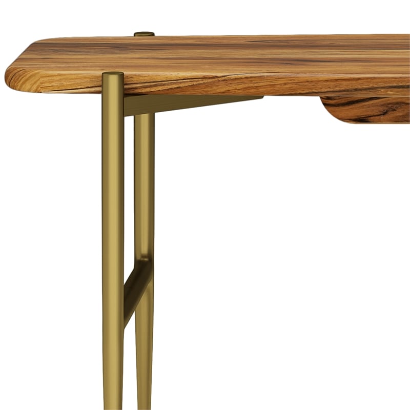 Wagner 46 inch Wide Acacia Hardwood and Metal Bench in Natural