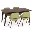 Malden/Draper5Pc DiningSet with Bench 4Bentwood Dining Chair in Green &66