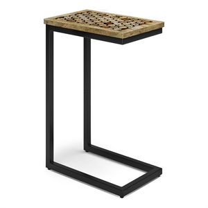 Davisville 11 inch Wide Metal C Side Table in Natural