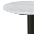 Evans 16 inch Wide Modern Side Table in White Genuine Marble and Black/Gold Iron