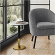 Evans 16 inch Wide Modern Side Table in White Genuine Marble and Black/Gold Iron