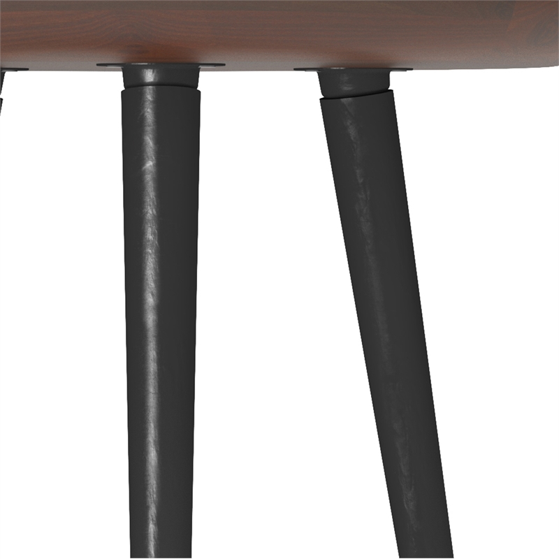Clairmont Modern Industrial 18 inch Wide Metal Round Side Table in Cognac