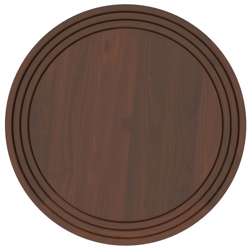 Clairmont Modern Industrial 18 inch Wide Metal Round Side Table in Cognac