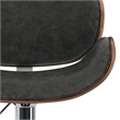 Marana Modern Bentwood Adjustable Height Lift Bar Stool in Gray Faux Leather
