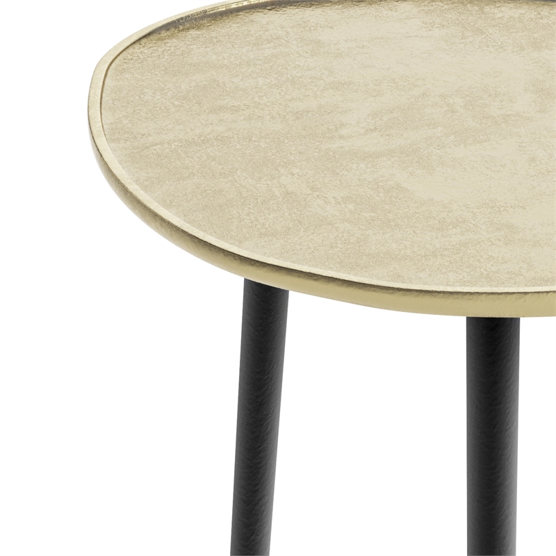 Tanner  Mid Century Modern 19 inch Wide Metal Metal Side Table in Gold