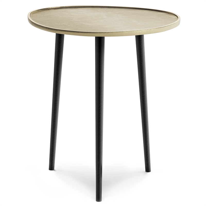 Tanner  Mid Century Modern 19 inch Wide Metal Metal Side Table in Gold